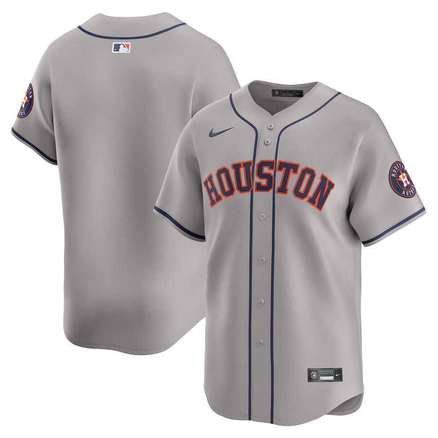 Men Houston Astros Nike Gray Away Limited MLB Jersey